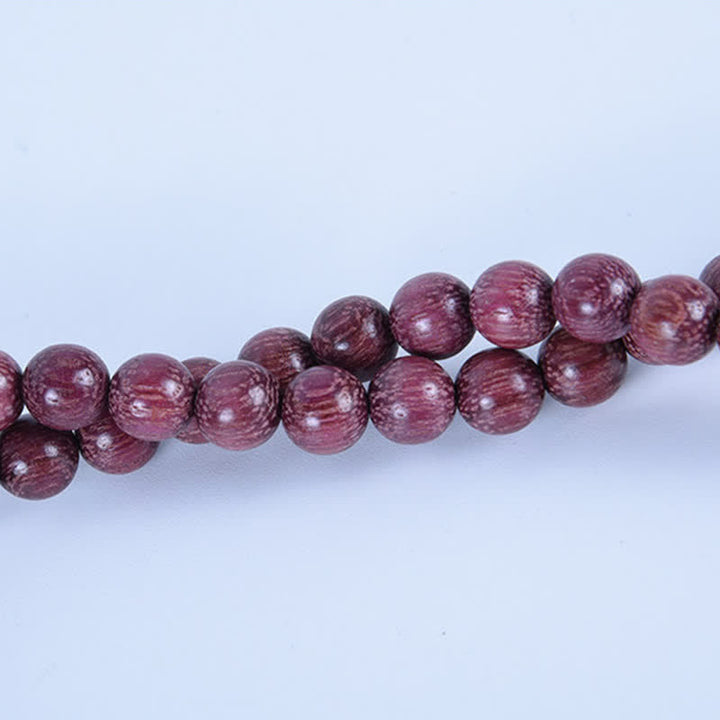 Buddha Stones Mala naturale di zucca Peltogyne con 108 perle - image 20