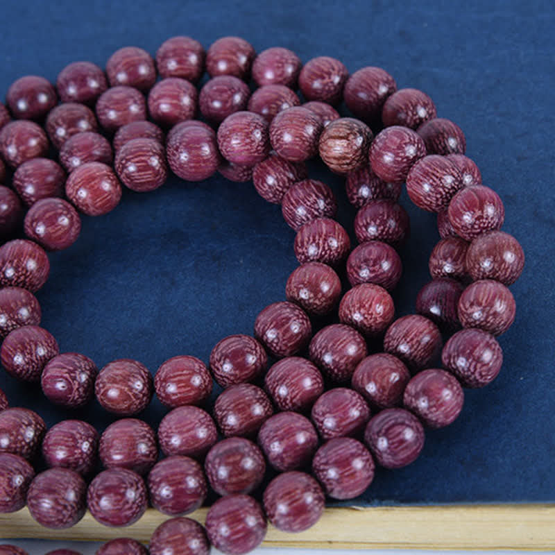 Buddha Stones Mala naturale di zucca Peltogyne con 108 perle - image 18