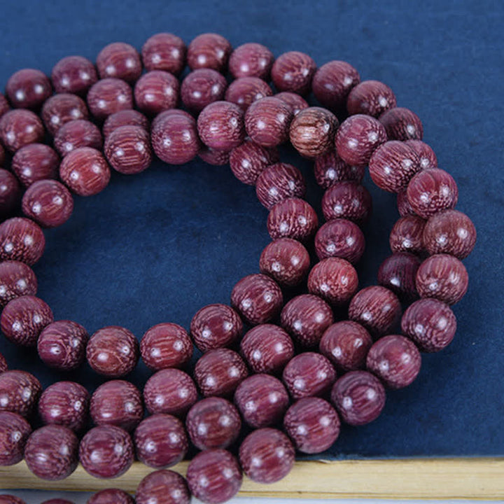 Buddha Stones Mala naturale di zucca Peltogyne con 108 perle - image 18