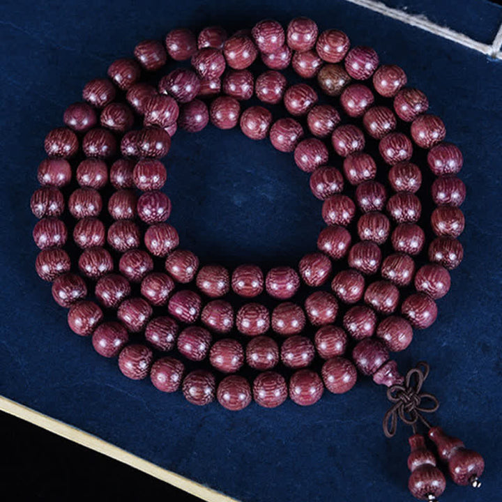 Buddha Stones Mala naturale di zucca Peltogyne con 108 perle - Zucca - 8 mm - image 0