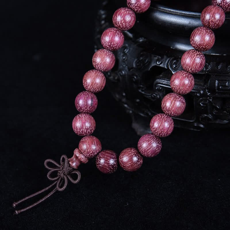 Buddha Stones Mala naturale di zucca Peltogyne con 108 perle - image 10
