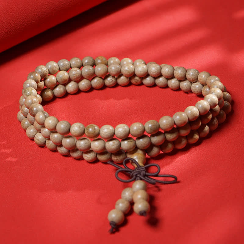 Buddha Stones Mala di perle in legno di canfora naturale, con 108 perle, della serie "Perseverance". - image 1