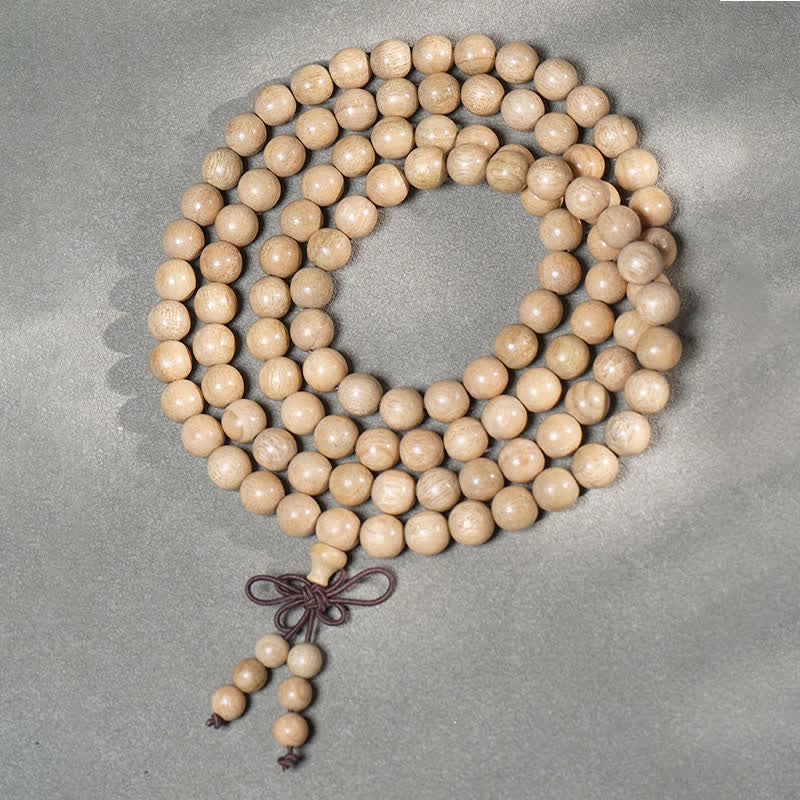 Buddha Stones Mala di perle in legno di canfora naturale, con 108 perle, della serie "Perseverance". - 8 mm - image 7