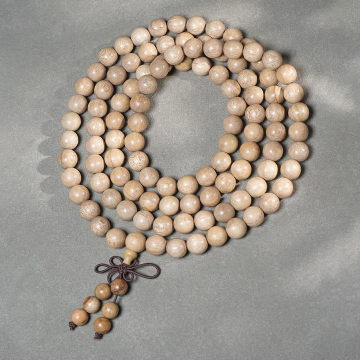 Buddha Stones Mala di perle in legno di canfora naturale, con 108 perle, della serie "Perseverance". - 10 mm - image 8