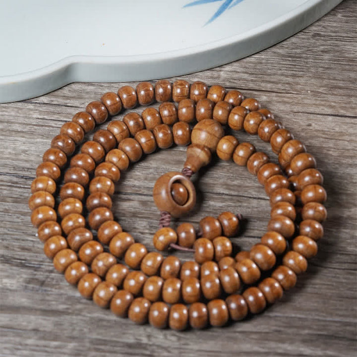 Buddha Stones Abelia Biflora naturale, protezione per il legno, 108 perle Mala - image 2