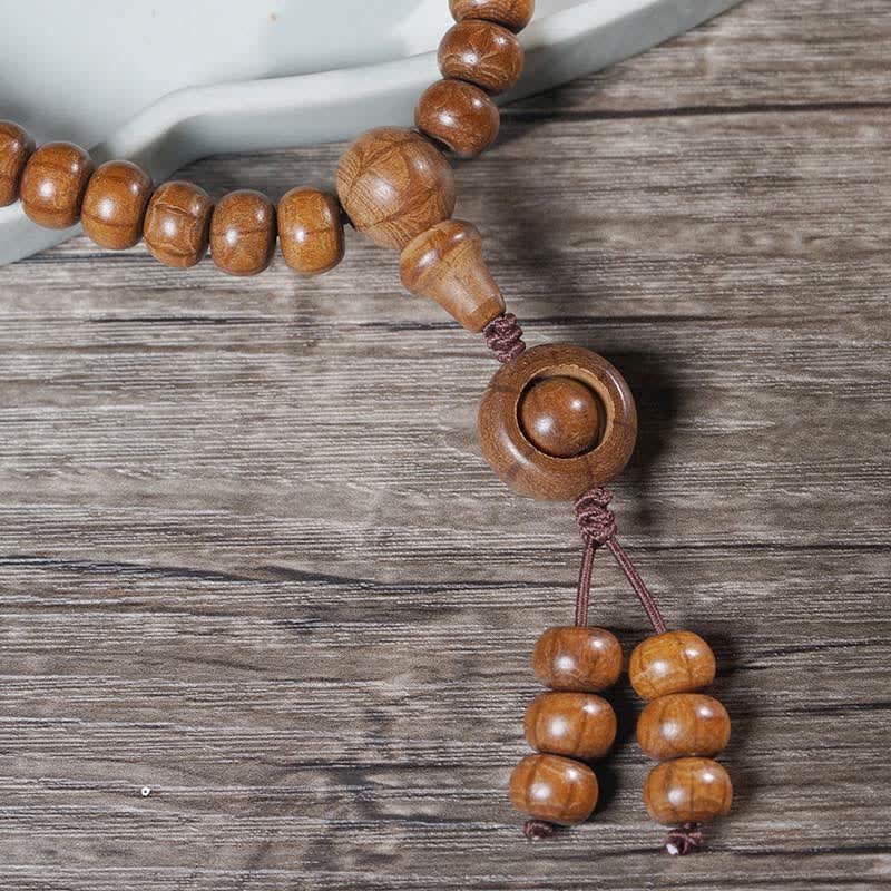 Buddha Stones Abelia Biflora naturale, protezione per il legno, 108 perle Mala - image 8