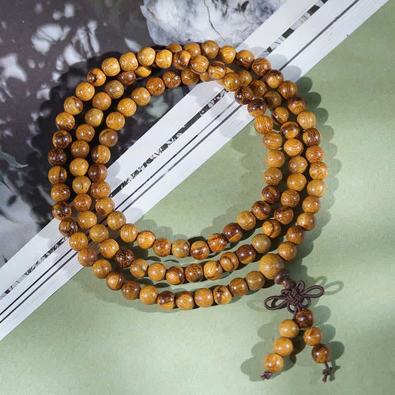Buddha Stones Mala Harmony a 108 perle in legno di marmo naturale - image 1
