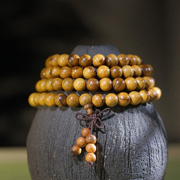 Buddha Stones Mala Harmony a 108 perle in legno di marmo naturale - 6 mm - image 0