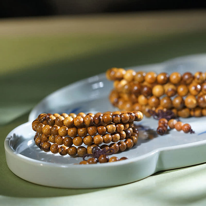 Buddha Stones Mala Harmony a 108 perle in legno di marmo naturale - image 4