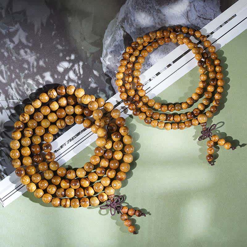 Buddha Stones Mala Harmony a 108 perle in legno di marmo naturale - image 7