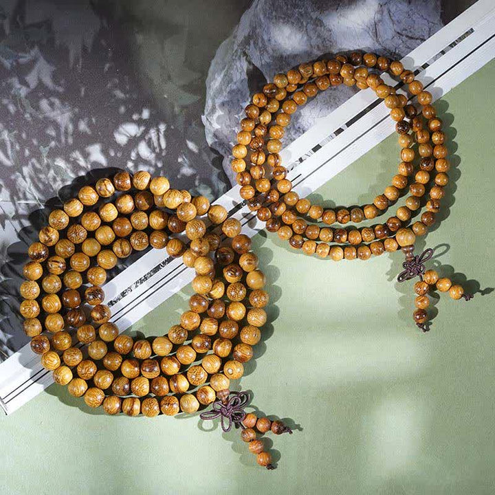 Buddha Stones Mala Harmony a 108 perle in legno di marmo naturale - image 7