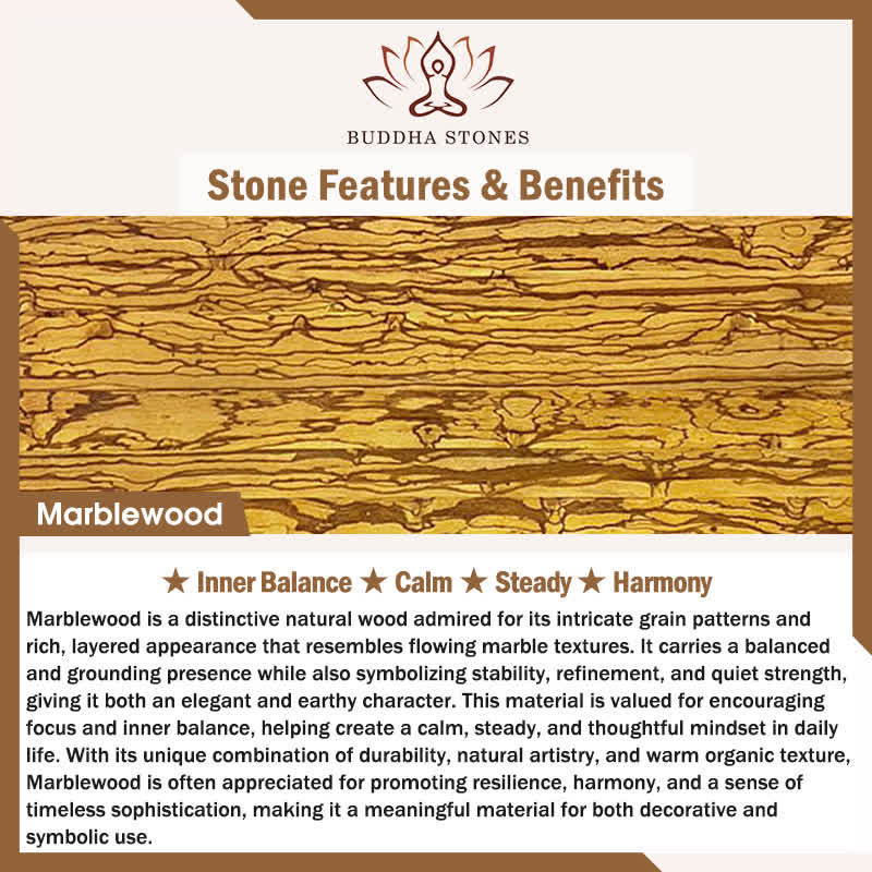 Buddha Stones Mala Harmony a 108 perle in legno di marmo naturale - image 5