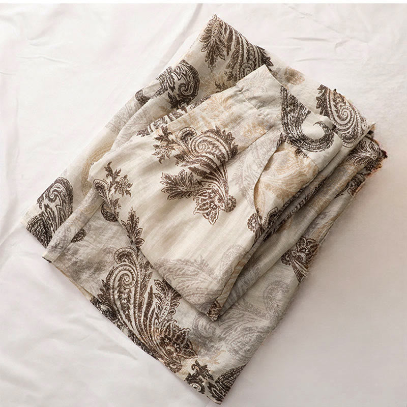 Buddha Stones Pantaloni da donna estivi in ​​stile boho casual con cerniera e gamba dritta, motivo paisley e tasche. - image 5