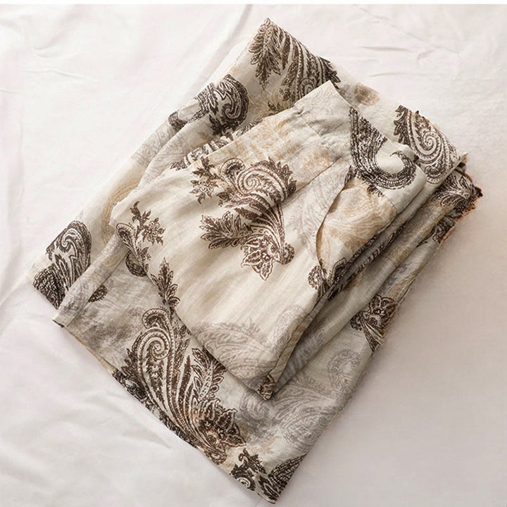 Buddha Stones Pantaloni da donna estivi in ​​stile boho casual con cerniera e gamba dritta, motivo paisley e tasche. - image 5