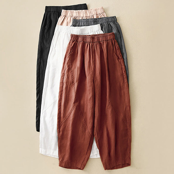 Buddha Stones Pantaloni harem da donna corti, casual, minimalisti, tinta unita, con tasche, per primavera/estate. - image 28