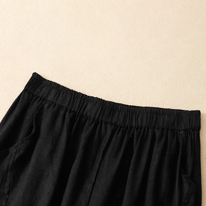 Buddha Stones Pantaloni harem da donna corti, casual, minimalisti, tinta unita, con tasche, per primavera/estate. - image 6