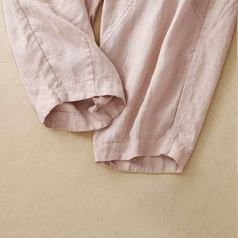 Buddha Stones Pantaloni harem da donna corti, casual, minimalisti, tinta unita, con tasche, per primavera/estate. - image 16