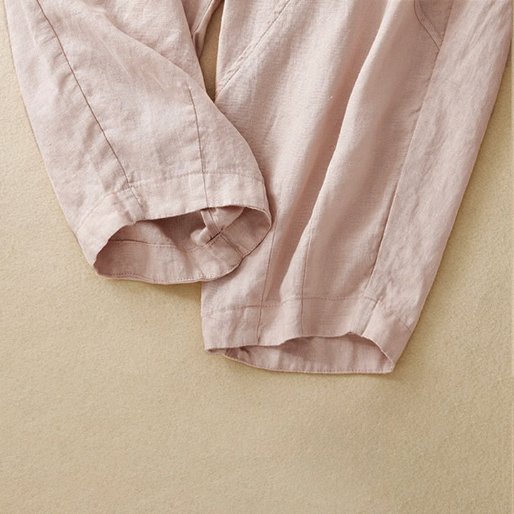 Buddha Stones Pantaloni harem da donna corti, casual, minimalisti, tinta unita, con tasche, per primavera/estate. - image 16