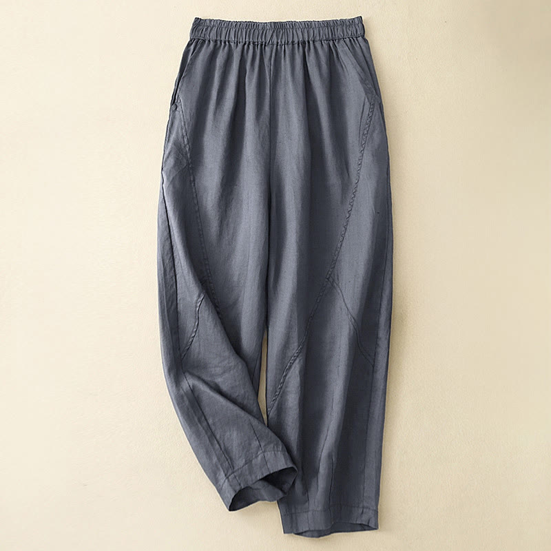 Buddha Stones Pantaloni harem da donna corti, casual, minimalisti, tinta unita, con tasche, per primavera/estate. - Grigio ardesia - US8-10, UK/AU12-14, EU40-42 (2XL) - image 18