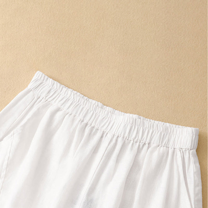 Buddha Stones Pantaloni harem da donna corti, casual, minimalisti, tinta unita, con tasche, per primavera/estate. - image 24
