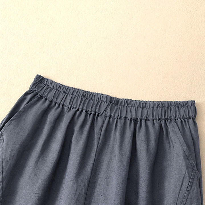 Buddha Stones Pantaloni harem da donna corti, casual, minimalisti, tinta unita, con tasche, per primavera/estate. - image 19