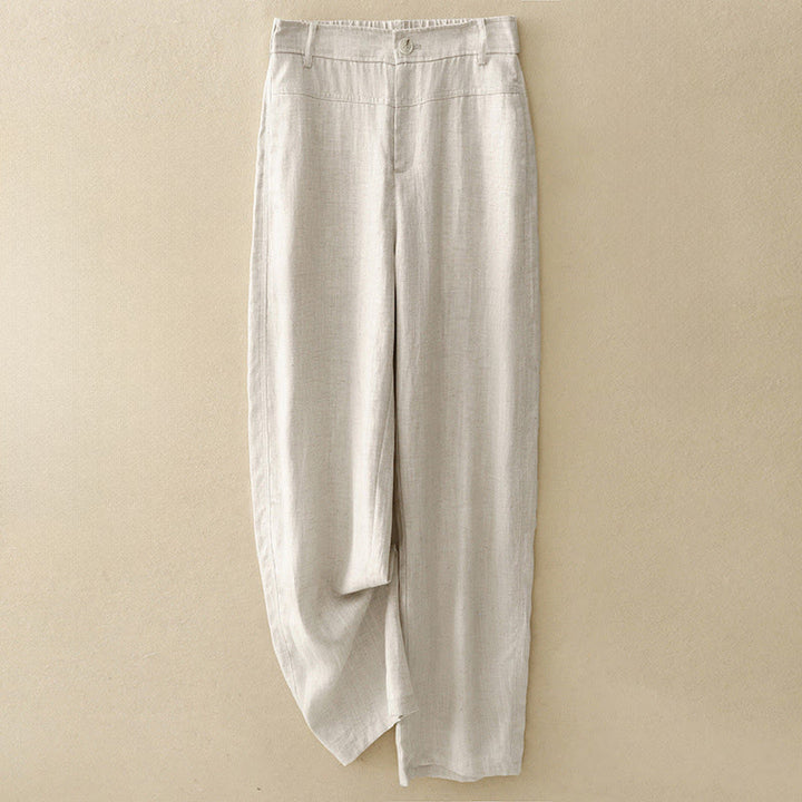Buddha Stones Pantaloni lunghi da donna a gamba dritta, minimalisti, casual, con cerniera, tinta unita, primavera/estate, con tasche. - Beige - US8-10, UK/AU12-14, EU40-42 (2XL) - image 0