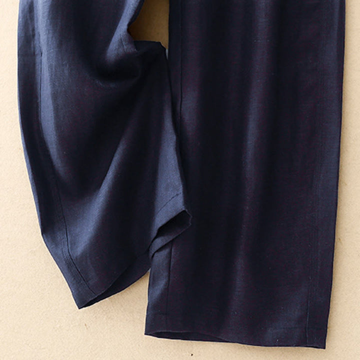 Buddha Stones Pantaloni lunghi da donna a gamba dritta, minimalisti, casual, con cerniera, tinta unita, primavera/estate, con tasche. - image 14