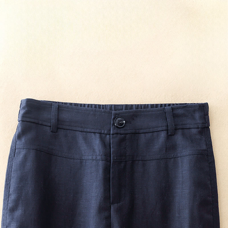 Buddha Stones Pantaloni lunghi da donna a gamba dritta, minimalisti, casual, con cerniera, tinta unita, primavera/estate, con tasche. - image 11