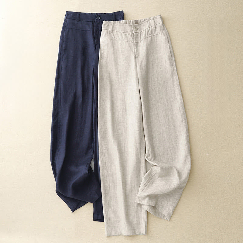 Buddha Stones Pantaloni lunghi da donna a gamba dritta, minimalisti, casual, con cerniera, tinta unita, primavera/estate, con tasche. - image 15