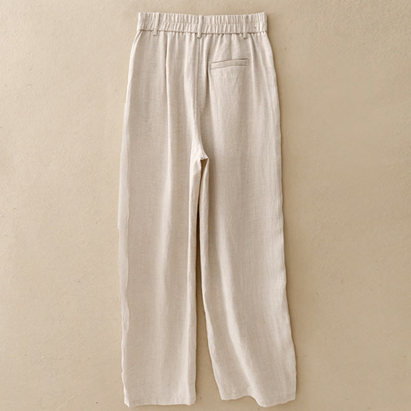 Buddha Stones Pantaloni lunghi da donna a gamba dritta, minimalisti, casual, con cerniera, tinta unita, primavera/estate, con tasche. - image 1