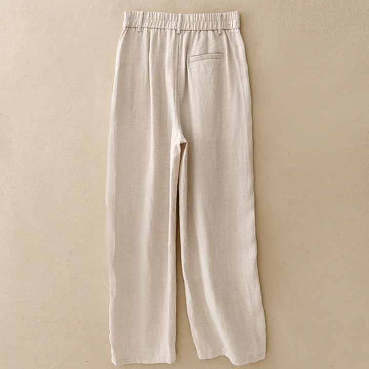 Buddha Stones Pantaloni lunghi da donna a gamba dritta, minimalisti, casual, con cerniera, tinta unita, primavera/estate, con tasche. - image 1