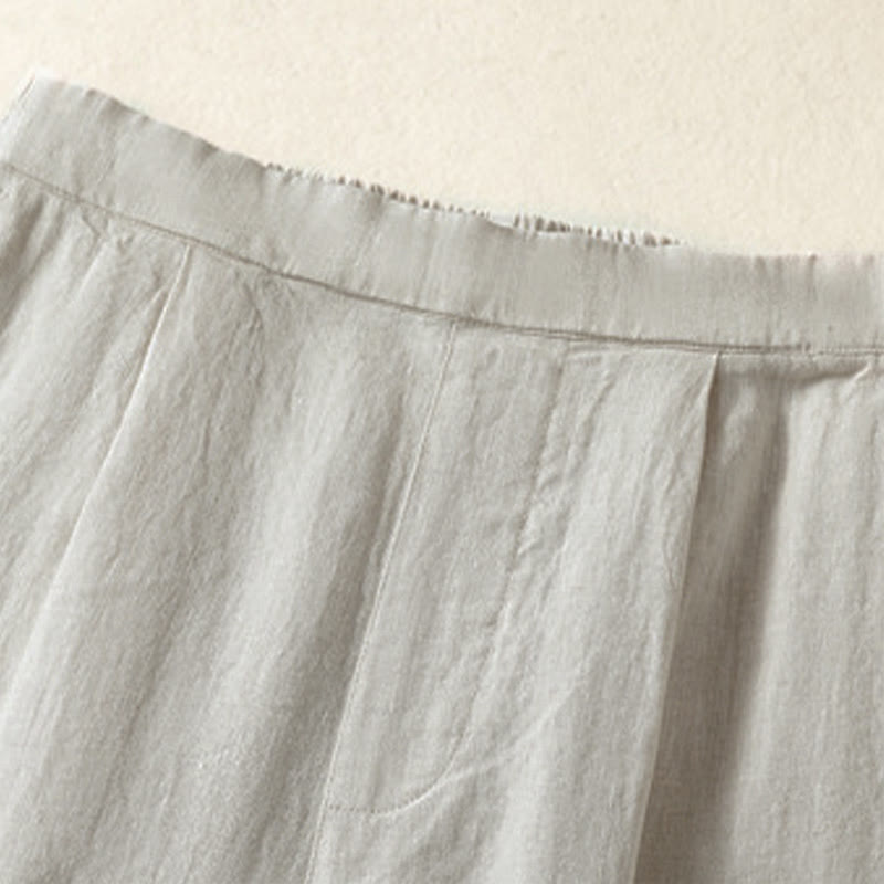 Buddha Stones Pantaloni capri da donna a gamba dritta, minimalisti, tinta unita, per primavera/estate, casual ed eleganti, con tasche. - image 28