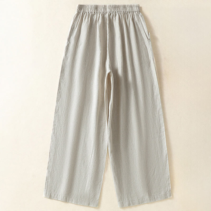 Buddha Stones Pantaloni capri da donna a gamba dritta, minimalisti, tinta unita, per primavera/estate, casual ed eleganti, con tasche. - image 25