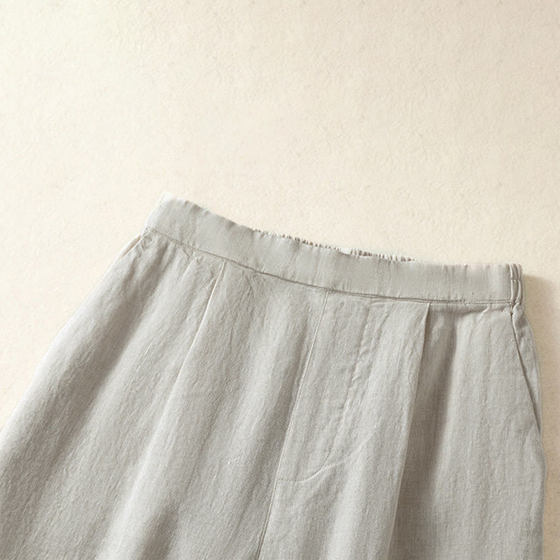 Buddha Stones Pantaloni capri da donna a gamba dritta, minimalisti, tinta unita, per primavera/estate, casual ed eleganti, con tasche. - image 26