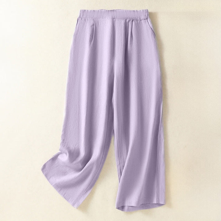 Buddha Stones Pantaloni capri da donna a gamba dritta, minimalisti, tinta unita, per primavera/estate, casual ed eleganti, con tasche. - Lavanda - US8-10, UK/AU12-14, EU40-42 (2XL) - image 18