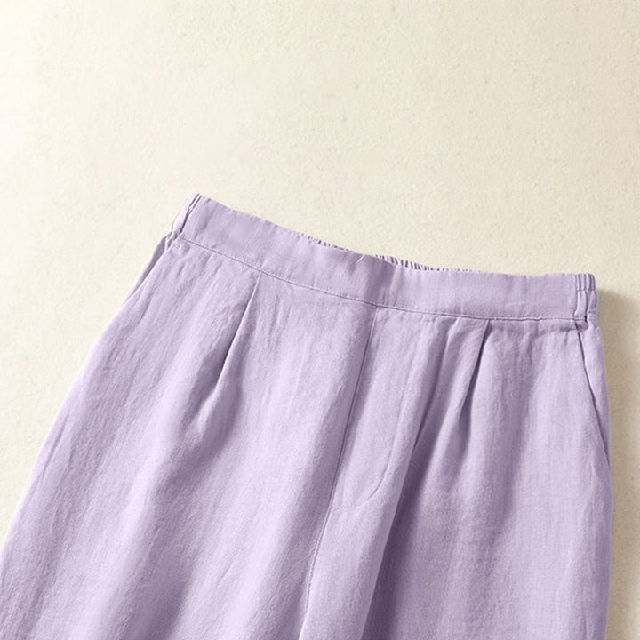 Buddha Stones Pantaloni capri da donna a gamba dritta, minimalisti, tinta unita, per primavera/estate, casual ed eleganti, con tasche. - image 20