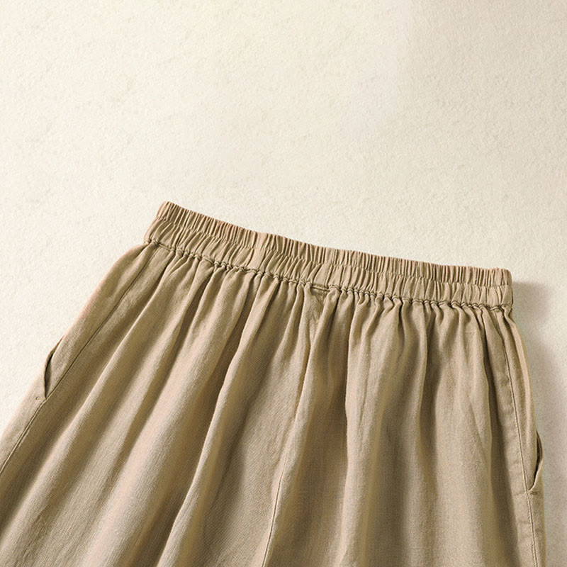 Buddha Stones Pantaloni capri da donna a gamba dritta, minimalisti, tinta unita, per primavera/estate, casual ed eleganti, con tasche. - image 10