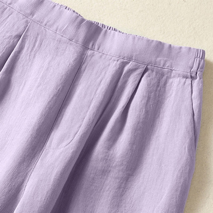 Buddha Stones Pantaloni capri da donna a gamba dritta, minimalisti, tinta unita, per primavera/estate, casual ed eleganti, con tasche. - image 22