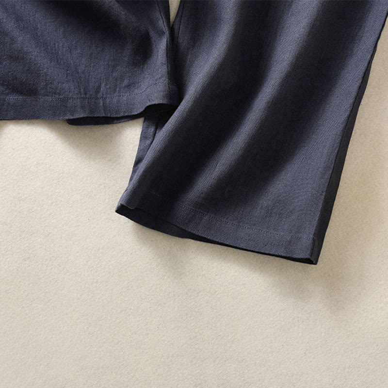 Buddha Stones Pantaloni capri da donna a gamba dritta, minimalisti, tinta unita, per primavera/estate, casual ed eleganti, con tasche. - image 17