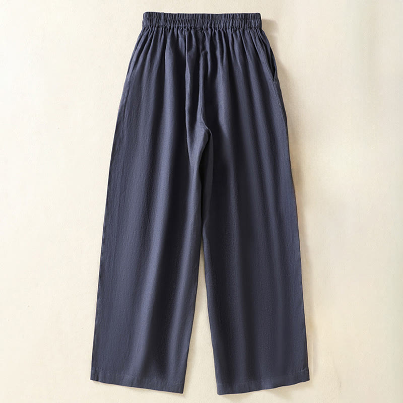 Buddha Stones Pantaloni capri da donna a gamba dritta, minimalisti, tinta unita, per primavera/estate, casual ed eleganti, con tasche. - image 13