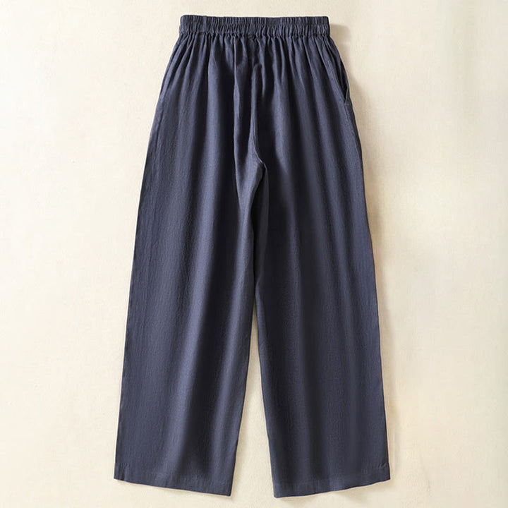 Buddha Stones Pantaloni capri da donna a gamba dritta, minimalisti, tinta unita, per primavera/estate, casual ed eleganti, con tasche. - image 13
