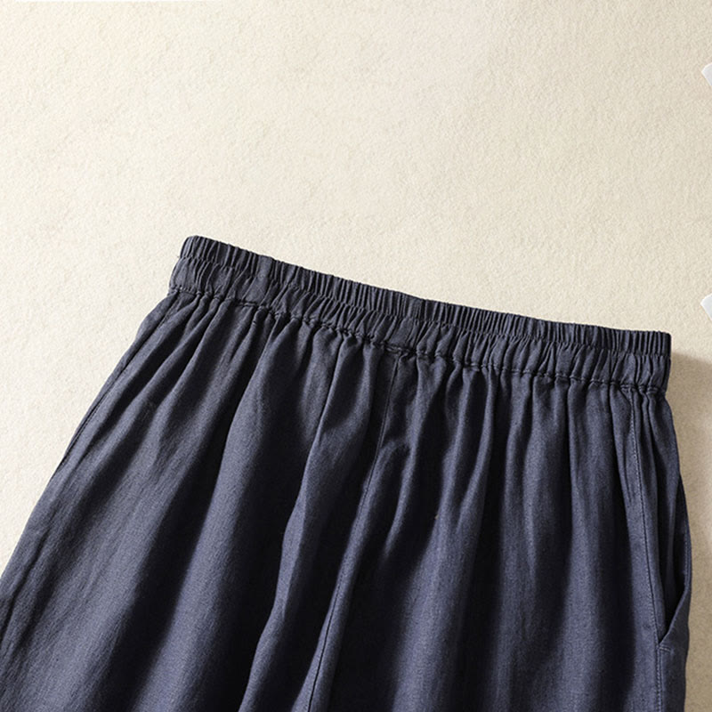 Buddha Stones Pantaloni capri da donna a gamba dritta, minimalisti, tinta unita, per primavera/estate, casual ed eleganti, con tasche. - image 16