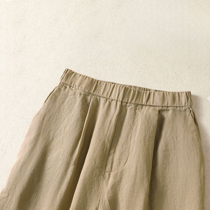 Buddha Stones Pantaloni capri da donna a gamba dritta, minimalisti, tinta unita, per primavera/estate, casual ed eleganti, con tasche. - image 8