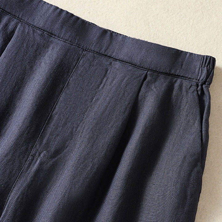 Buddha Stones Pantaloni capri da donna a gamba dritta, minimalisti, tinta unita, per primavera/estate, casual ed eleganti, con tasche. - image 15
