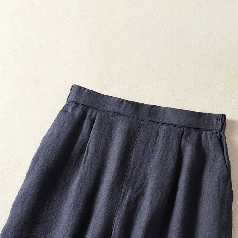 Buddha Stones Pantaloni capri da donna a gamba dritta, minimalisti, tinta unita, per primavera/estate, casual ed eleganti, con tasche. - image 14