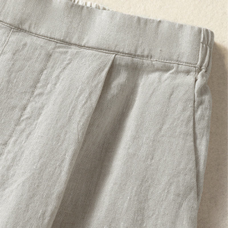Buddha Stones Pantaloni capri da donna a gamba dritta, minimalisti, tinta unita, per primavera/estate, casual ed eleganti, con tasche. - image 31