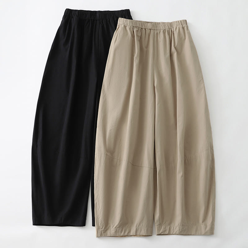 Buddha Stones Pantaloni corti estivi casual minimalisti a tinta unita da donna, modello harem con tasche - image 10