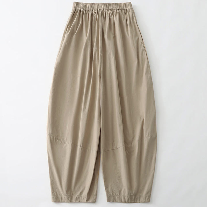 Buddha Stones Pantaloni corti estivi casual minimalisti a tinta unita da donna, modello harem con tasche - image 1