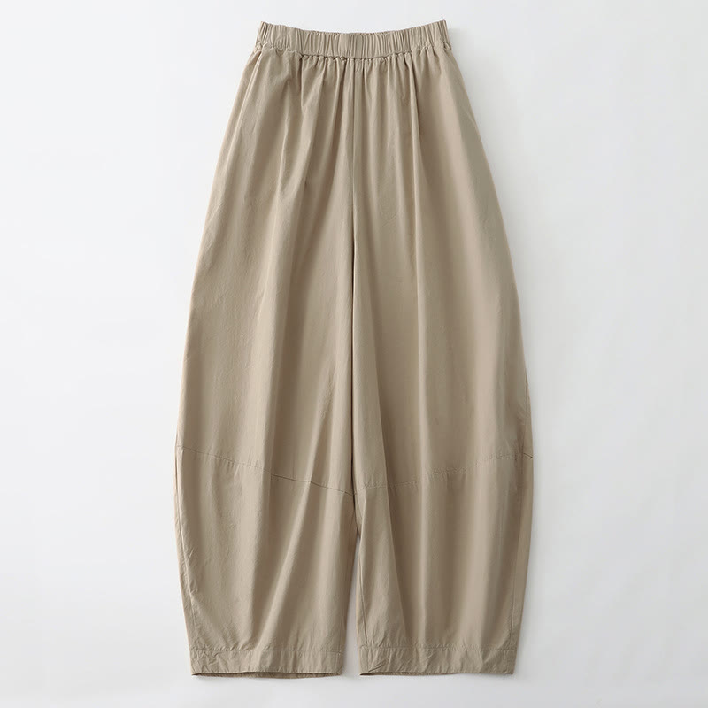 Buddha Stones Pantaloni corti estivi casual minimalisti a tinta unita da donna, modello harem con tasche - Legno robusto - US12, UK/AU16, EU44 (2XL) - image 0
