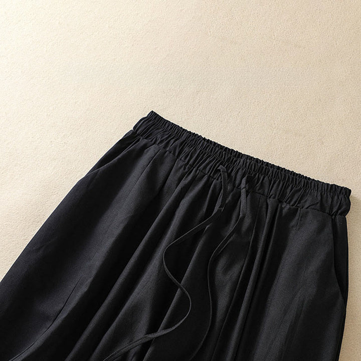 Buddha Stones Pantaloni corti da donna estivi casual e minimalisti con coulisse, tinta unita e tasche. - image 4
